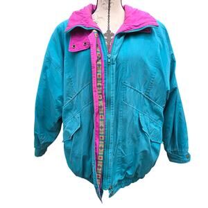 Vintage 90s Y2k Be in the Current Seen Color Block Wind Breaker Size L